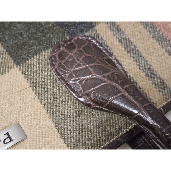 P&Y PRESTON & YORK Greem/Brown/Cream Zip SHOULDER PURSE/BAG - Picture 10 of 12